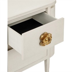 Sazana Modern Classic White Oak Demilune Nightstand|