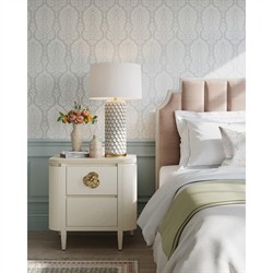 Sazana Modern Classic White Oak Demilune Nightstand|