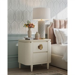 Sazana Modern Classic White Oak Demilune Nightstand|