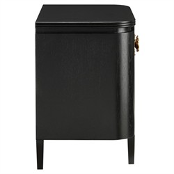 Sazana Modern Classic Black Oak Demilune Nightstand|