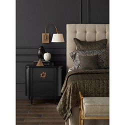 Sazana Modern Classic Black Oak Demilune Nightstand|