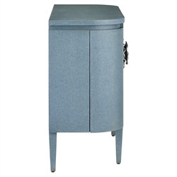 Sazana Modern Classic Blue Linen Oak Demilune Sideboard|