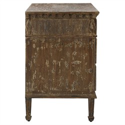 Keira French Country Distressed Brown Reclaimed Pine Bachelor Chest|