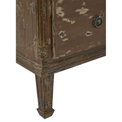 Keira French Country Distressed Brown Reclaimed Pine Bachelor Chest|