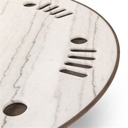 Skylar Modern Classic White Marble Brown Oak Poker Game Table|