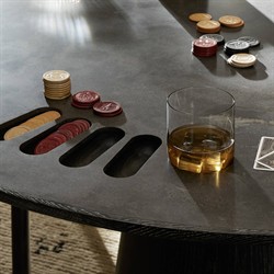 Skylar Modern Classic Bluestone Black Oak Poker Game Table|