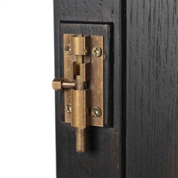 Dione Modern Classic Distressed Black Oak Darts Game Cabinet|