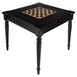 Isabella Updated Traditional Black Wood Game Table|