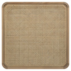 Catalina Coastal Beach Natural Wood Woven Cane Game Table|