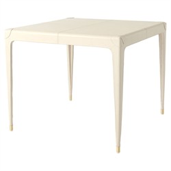 Truett Modern Classic Cream Leather Wrapped Game Table|