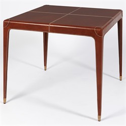 Truett Modern Classic Brown Leather Wrapped Game Table|