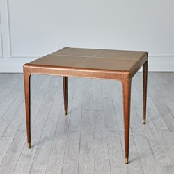 Truett Modern Classic Brown Leather Wrapped Game Table|