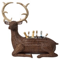 Juliska Devon Willow Traditional Brown Rattan Stag Wine Bucket|