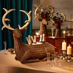 Juliska Devon Willow Traditional Brown Rattan Stag Wine Bucket|