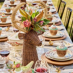 Juliska Devon Willow Traditional Brown Rattan Stag Vase - 22&quot;|