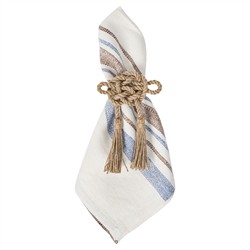 Juliska Danish Coastal Beach Taupe Cotton Stripe Napkin - Set of 4|