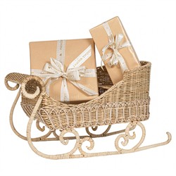 Juliska Provence French Country Whitewash Rattan Sleigh Floor Basket|