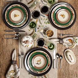 Juliska Forest Walk French Country Caf+? Au Lait Linen Table Runner|