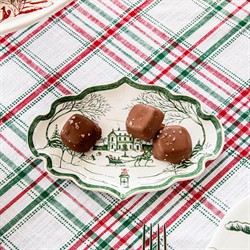 Juliska Country Estate Winter Frolic French Evergreen Ceramic Serving Tray|