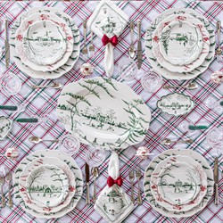 Juliska Country Estate Winter Frolic French Evergreen Ceramic Serving Platter|