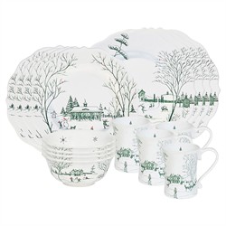 Juliska Country Estate Winter Frolic French Evergreen Ceramic Salad Plate|