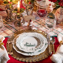 Juliska Country Estate Winter Frolic French Evergreen Ceramic Salad Plate|