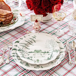 Juliska Country Estate Winter Frolic French Evergreen Ceramic Dinner Plate|