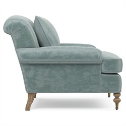 Carter Updated Traditional Light Blue Performance Velvet Caster Chair and a Half|