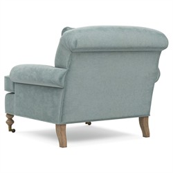 Carter Updated Traditional Light Blue Performance Velvet Caster Chair and a Half|