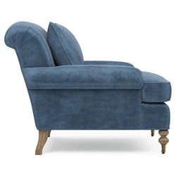 Carter Updated Traditional Blue Performance Velvet Caster Chair and a Half|