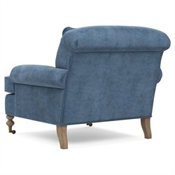 Carter Updated Traditional Blue Performance Velvet Caster Chair and a Half|