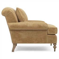 Carter Updated Traditional Brown Performance Velvet Caster Chair and a Half|