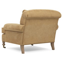 Carter Updated Traditional Brown Performance Velvet Caster Chair and a Half|