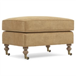 Carter Updated Traditional Brown Performance Velvet Caster Rectangular Ottoman|