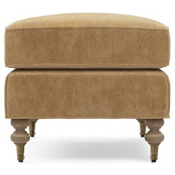 Carter Updated Traditional Brown Performance Velvet Caster Rectangular Ottoman|