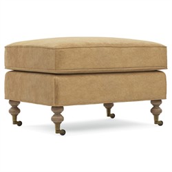 Carter Updated Traditional Brown Performance Velvet Caster Rectangular Ottoman|