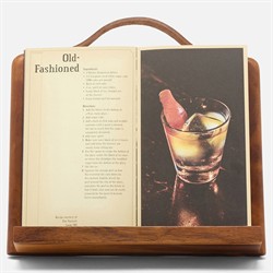 Arwen Updated Traditional Brown Wood Leather Handle Recipe Stand|