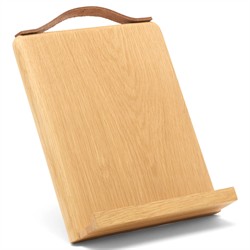 Arwen Updated Traditional Natural Wood Leather Handle Recipe Stand|