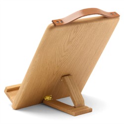 Arwen Updated Traditional Natural Wood Leather Handle Recipe Stand|