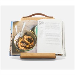 Arwen Updated Traditional Natural Wood Leather Handle Recipe Stand|
