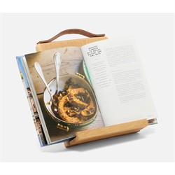 Arwen Updated Traditional Natural Wood Leather Handle Recipe Stand|