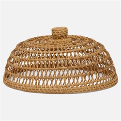 Jacen Coastal Beach Honey Woven Rattan Food Cover - Set of 2|