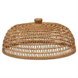 Jacen Coastal Beach Honey Woven Rattan Food Cover - Set of 2|
