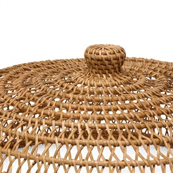 Jacen Coastal Beach Honey Woven Rattan Food Cover - Set of 2|