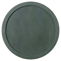 Langston Updated Traditional Juniper Faux Shagreen Round Tray|