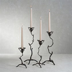 Bravien Updated Traditional Bronze Wrought Iron Twig Candleholder - Short|