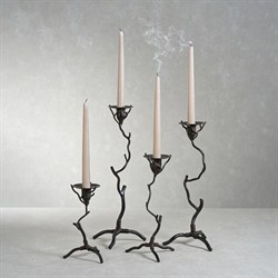 Bravien Updated Traditional Bronze Wrought Iron Twig Candleholder - Short|