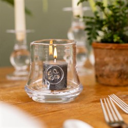 Simon Pearce Madison Modern Classic Glass Hurricane Candleholder|