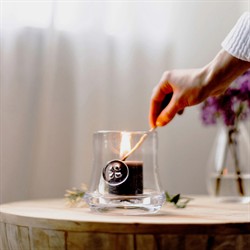 Simon Pearce Madison Modern Classic Glass Hurricane Candleholder|