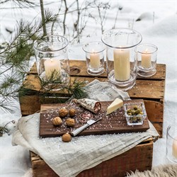 Simon Pearce Revere French Country Glass Hurricane Candleholder - Set of 2|